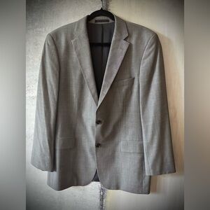 BOSS HUGO BOSS Virgin Wool Gray Single Breasted Suit Jacket 40R